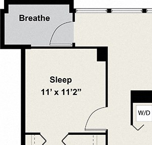 1 Bedroom with den Floor plan at 24 S Morgan Apartments, Chicago, Illinois